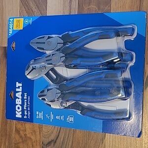 Kobalt Blue and Black 5-pc Pliers Set